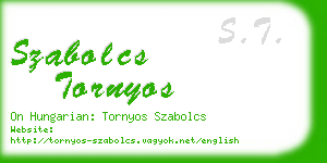 szabolcs tornyos business card